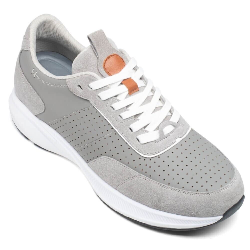us11 chamaripa 8cm/3.15" Elevator Shoes Men gray Suede Height increase Sneaker